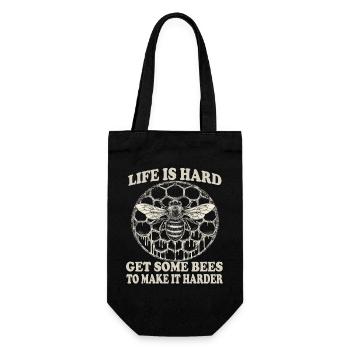Beekeeping Supplies Beekeeper Accessories Beekeeping Bees Fan - Gift Bag for Bottles - black - Front