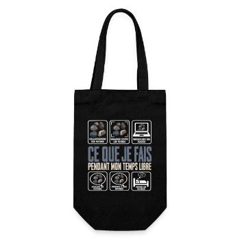 Géologue Cadeau humour personnalisé - Sac à bouteille - noir - Devant
