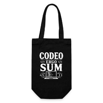 Je programme, donc je suis | Diction latine - Sac à bouteille - noir - Devant