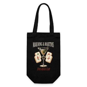 Mahjong Martini Spielabend - Geschenkbeutel für Flaschen - Schwarz - Vorne