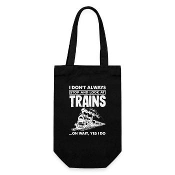 I don't always stop to watch trains - Gift Bag for Bottles - black - Front