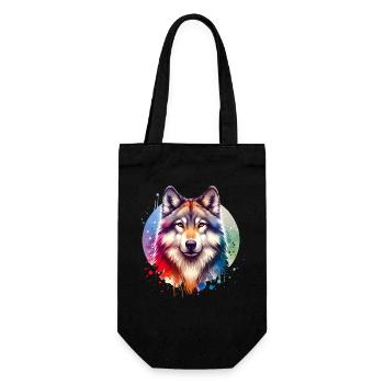 Motif du chien-loup - Sac à bouteille - noir - Devant