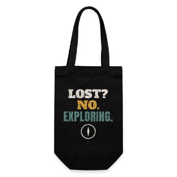 Lost No Exploring Hiking - Gift Bag for Bottles - black - Front