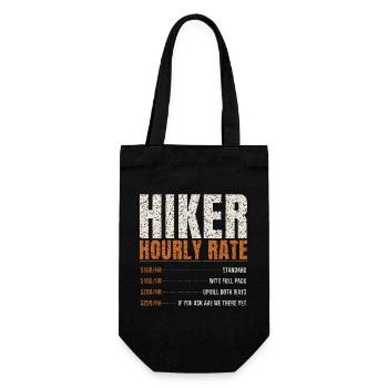 Hiker Hourly Rate Funny - Gift Bag for Bottles - black - Front