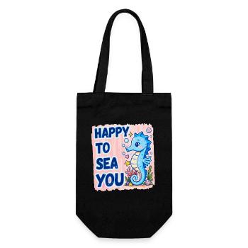 Heureux de mer, Hippocampe de mer, amour de mer - Sac à bouteille - noir - Devant