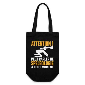 Spéléologie Cadeau humour personnalisé - Sac à bouteille - noir - Devant