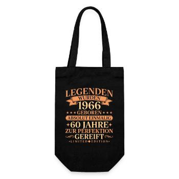 1966 Jahrgang geboren Legenden 60. Geburtstag - Geschenkbeutel für Flaschen - Schwarz - Vorne