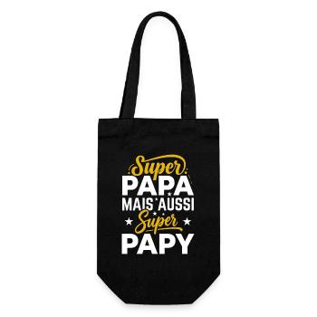 Super Papa Mais Aussi Super Papy Cadeau - Sac à bouteille - noir - Devant