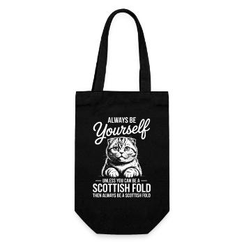 Schottische Faltohrkatze Scottish Fold Geschenk - Geschenkbeutel für Flaschen - Schwarz - Vorne