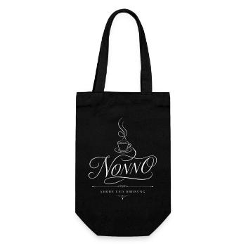 Nonno Amore und Ordnung – Elegantes Italien Design - Geschenkbeutel für Flaschen - Schwarz - Vorne