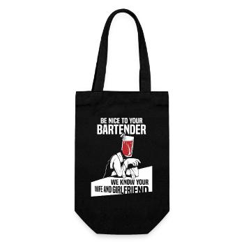 waiter bartender bartender bartender barchef - Gift Bag for Bottles - black - Front