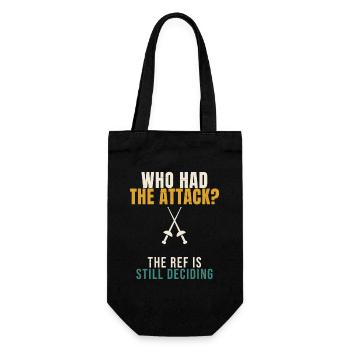 Fencing Who Had The Attack Funny Epee Fencer Refer - Gift Bag for Bottles - black - Front