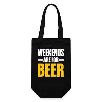 Bierliebhaber Bier Hopfen Bierkultur Geschenk - Geschenkbeutel für Flaschen - Schwarz - Vorne