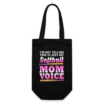 Softball Mutter Softball Mama - Geschenkbeutel für Flaschen - Schwarz - Vorne