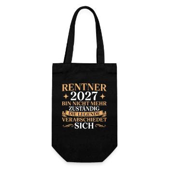 Rentner 2027 Legende verabschiedet sich - Geschenkbeutel für Flaschen - Schwarz - Vorne