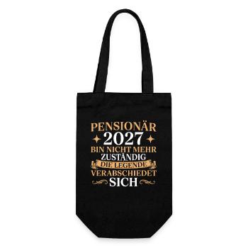 Pensionär 2027 Legende verabschiedet sich - Geschenkbeutel für Flaschen - Schwarz - Vorne