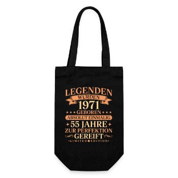 1971 Jahrgang geboren Legenden 55. Geburtstag - Geschenkbeutel für Flaschen - Schwarz - Vorne