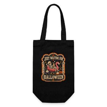 Just Waiting For Halloween Skeleton Flamingo - Gift Bag for Bottles - black - Front