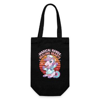 Magical Hands Healing Hearts Unicorn - Gift Bag for Bottles - black - Front