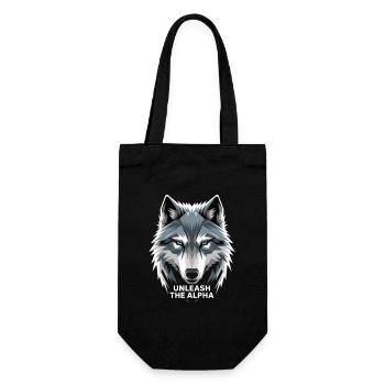 Unleash The Alpha Gray Wolf Head for Gamers - Gift Bag for Bottles - black - Front