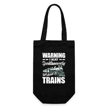 Warning I could talk about trains on the spur of the moment - Gift Bag for Bottles - black - Front