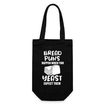 Brot Bäcker Bäckerei Brötchen Backen - Geschenkbeutel für Flaschen - Schwarz - Vorne