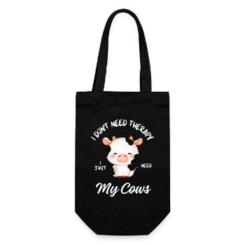 Niedliche Kuhtherapie - Geschenkbeutel für Flaschen - Schwarz - Vorne
