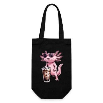 Axolotl Bubble Tea - Geschenkbeutel für Flaschen - Schwarz - Vorne