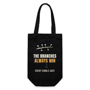 Fishing The Branches Always Win Every Single Cast - Gift Bag for Bottles - black - Front