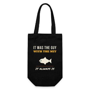 Fishing It Was The Guy With The Net Funny Angler F - Geschenkbeutel für Flaschen - Schwarz - Vorne