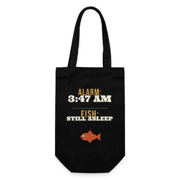 Fishing Alarm 3:47 AM Fish Still Asleep Funny Earl - Geschenkbeutel für Flaschen - Schwarz - Vorne