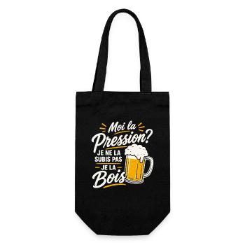 Bière Cadeau humour personnalisé - Sac à bouteille - noir - Devant