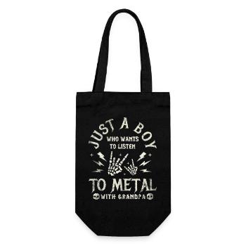 Metall-Baby Boy mit Opa Rock Baby - Geschenkbeutel für Flaschen - Schwarz - Vorne