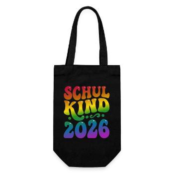 Schoolchild 2026 | Rainbow Style | School enrollment - Gift Bag for Bottles - black - Front