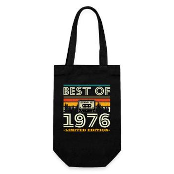1976 Vintage Retro Geburtstagsgeschenk - Geschenkbeutel für Flaschen - Schwarz - Vorne