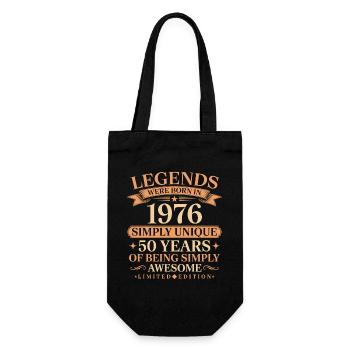 Jahrgang 1976 geboren Einzigartig 50 Jahre - Geschenkbeutel für Flaschen - Schwarz - Vorne