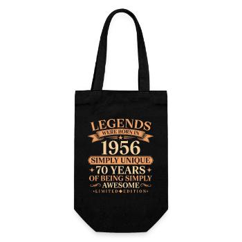 Born in 1956 Unique 70 years - Gift Bag for Bottles - black - Front
