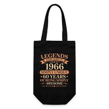 Né en 1966, unique 60 ans - Sac à bouteille - noir - Devant