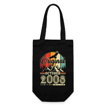Original October 2008 – 18th Birthday Vintage - Gift Bag for Bottles - black - Front