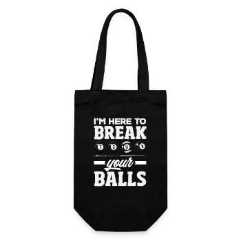 Hier Um Deine Bälle Zu Brechen Lustiges Billard - Geschenkbeutel für Flaschen - Schwarz - Vorne