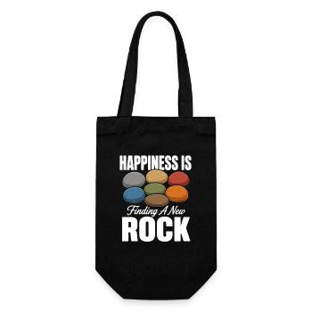 Happiness Is Finding A New Rock Funny Geology - Gift Bag for Bottles - black - Front