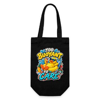 Too Buoyant To Care Relaxed Duck Pool Comic - Gift Bag for Bottles - black - Front