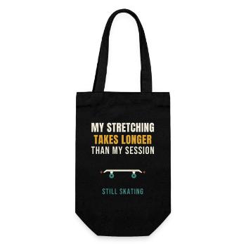 Skateboard My Stretching Takes Longer Than My Sess - Geschenkbeutel für Flaschen - Schwarz - Vorne