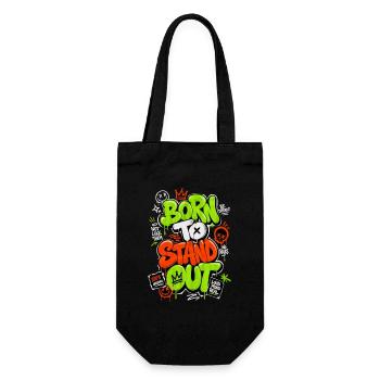 Born TO Stand Out Graffiti - Geschenkbeutel für Flaschen - Schwarz - Vorne