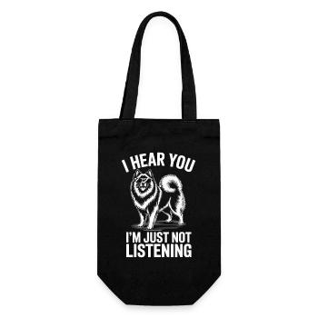 Wolfsspitz Spruch Hund Lustige Wolfsspitz Geschenk - Geschenkbeutel für Flaschen - Schwarz - Vorne