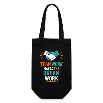 Teamarbeit lässt den Traum wahr werden - Geschenkbeutel für Flaschen - Schwarz - Vorne