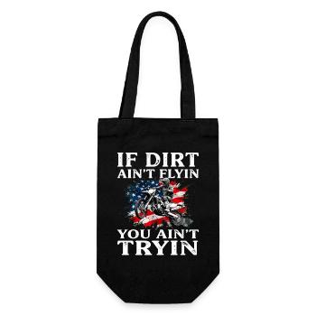 Wenn Dirt nicht Flyin ist, probierst du das MX Dirt Bike auch nicht - Geschenkbeutel für Flaschen - Schwarz - Vorne