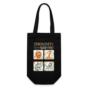 Mama Safari 1. Geburtstag Tierliebhaber Mama - Geschenkbeutel für Flaschen - Schwarz - Vorne
