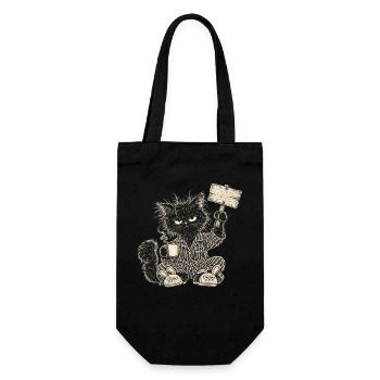 MONTAG? ICH MACHE DAS NUR UNTER PROTEST - Geschenkbeutel für Flaschen - Schwarz - Vorne