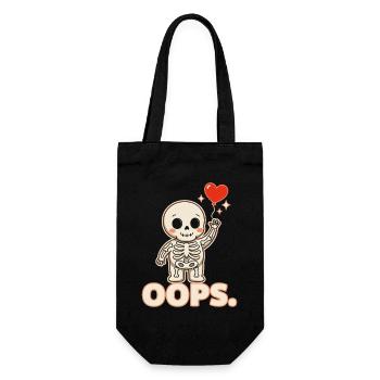 Skelettherzballon OOPS - Geschenkbeutel für Flaschen - Schwarz - Vorne